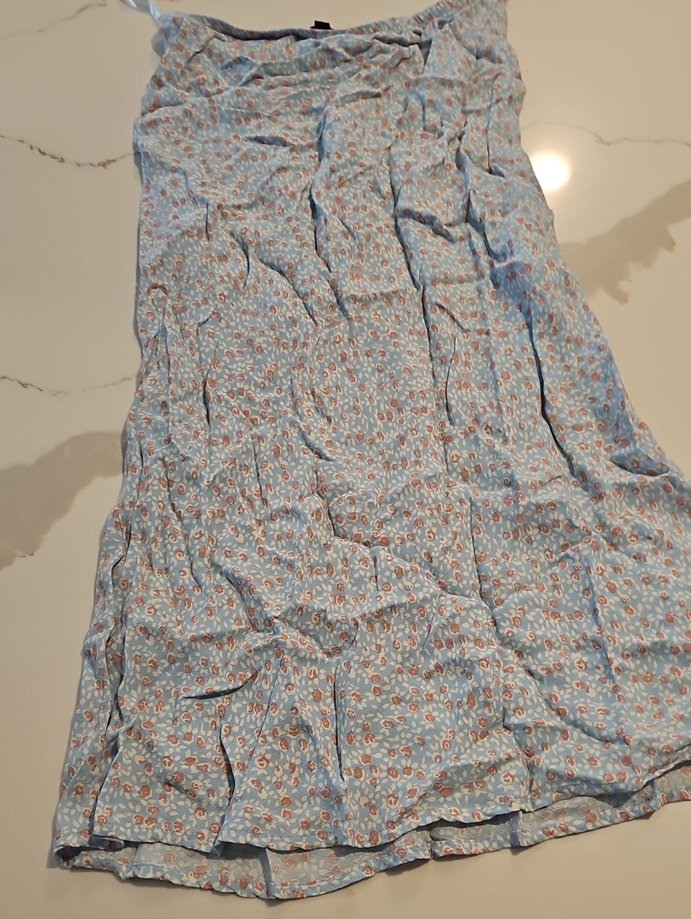 Cotton Candy Light Blue Floral Maxi Skirt